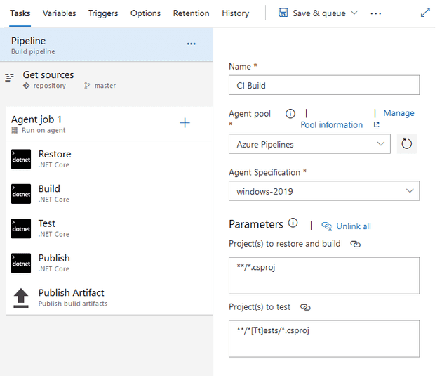 New Pipeline ASP.NET Core Template